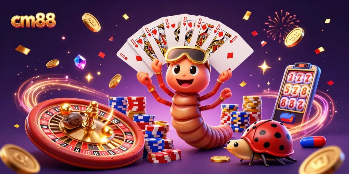 Experience exhilarating gameplay at cm88 with a dynamic casino scene featuring colorful characters and vibrant game elements.