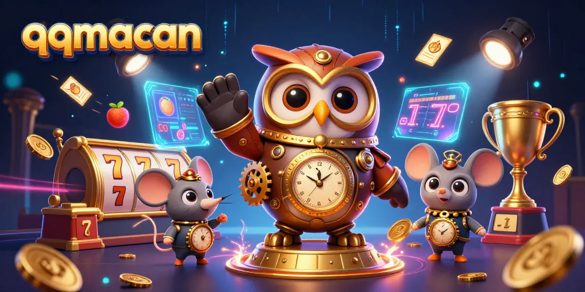 Menangkan hadiah besar di qqmacan dengan simbol buah dan jackpot dalam ilustrasi kasino.