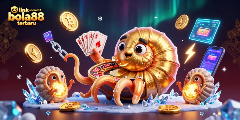 Experience winning thrills with link alternatif bola88 terbaru in this lively casino-inspired illustration.