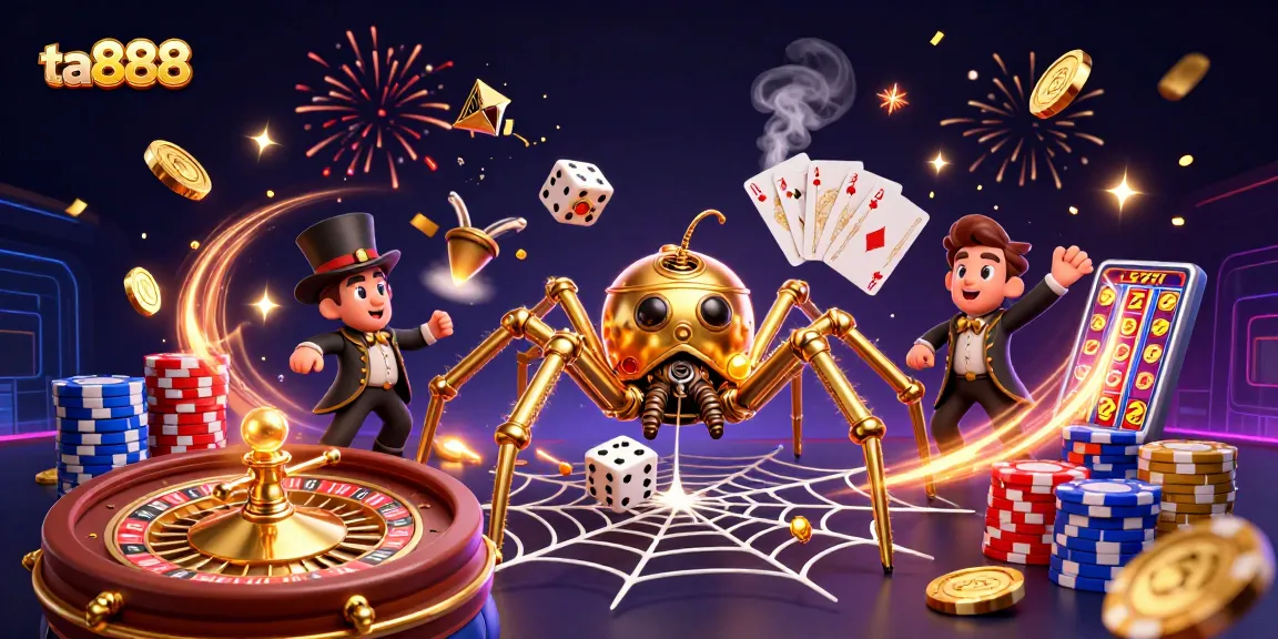 Experience the thrilling world of ta888 with vibrant casino elements and engaging characters.