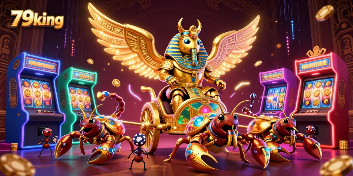 Experience thrilling gameplay with 79king's vibrant casino elements like slot reels and poker chips