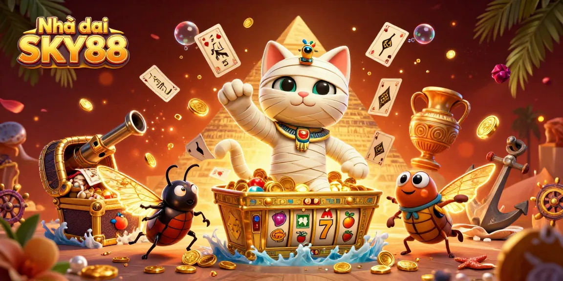 Engage with thrilling adventures at Nhà cái SKY88 featuring a dynamic 3D casino scene.