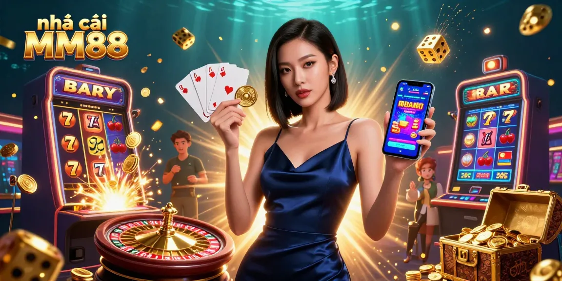 Engage with nhà cái MM88 through this captivating casino illustration combining luxury and excitement.