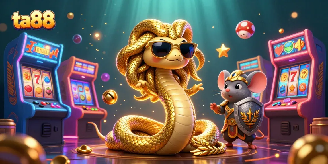 Play the exciting ta88 slots with Medusa and a warrior mouse in vibrant casino Mayhem.